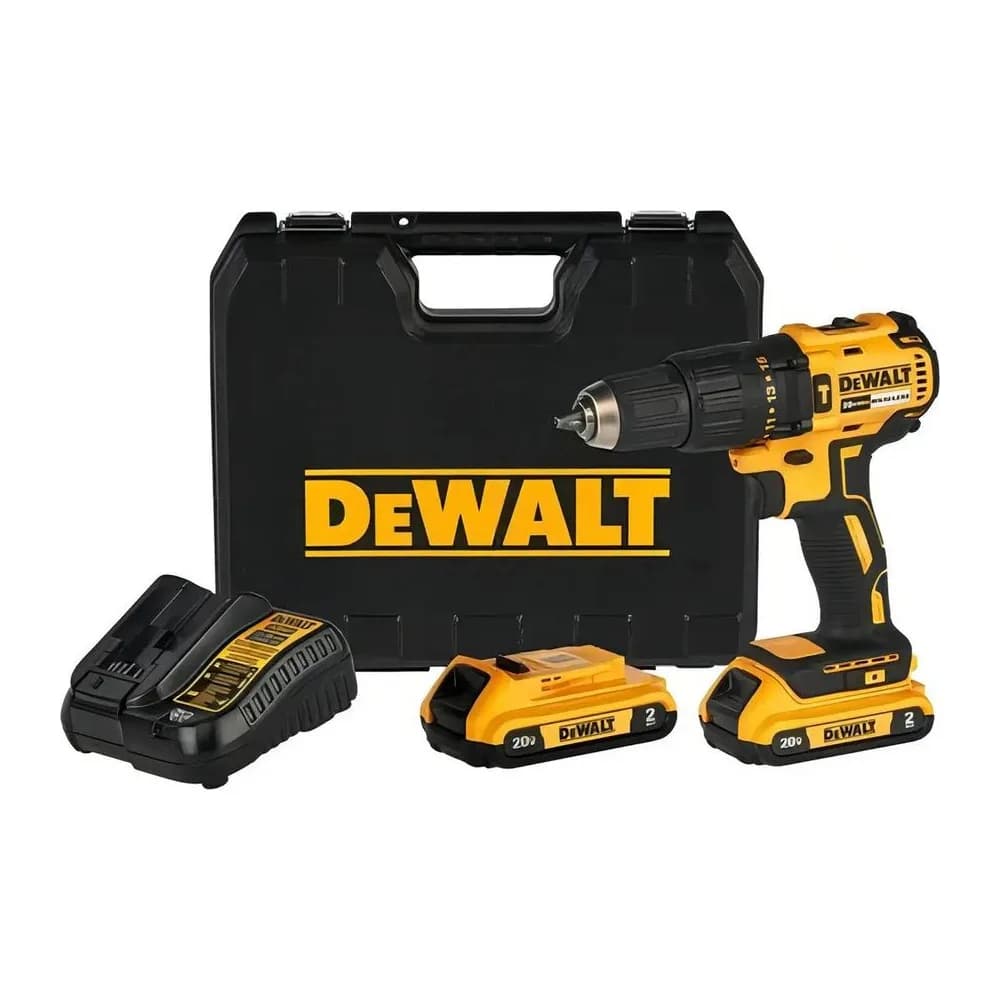Parafusadeira e Furadeira de Impacto 13MM 20V Dewalt DCD7781D2 com 2 Baterias, Carregador e Maleta Amarelo 220V 50 Hz