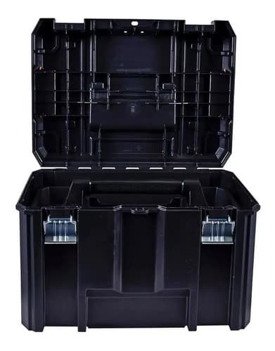 Caixa Organizadora De Ferramentas Dewalt Modelo Dwst17806 Com Bandeja Removível 28l Preto 4