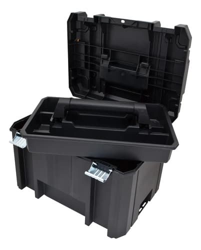 Caixa Organizadora De Ferramentas Dewalt Modelo Dwst17806 Com Bandeja Removível 28l Preto 5