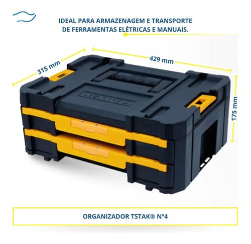 Caixa Organizadora De Ferramentas Dewalt Dwst17804 Capacidade De 7,5kg Preto/amarelo 4