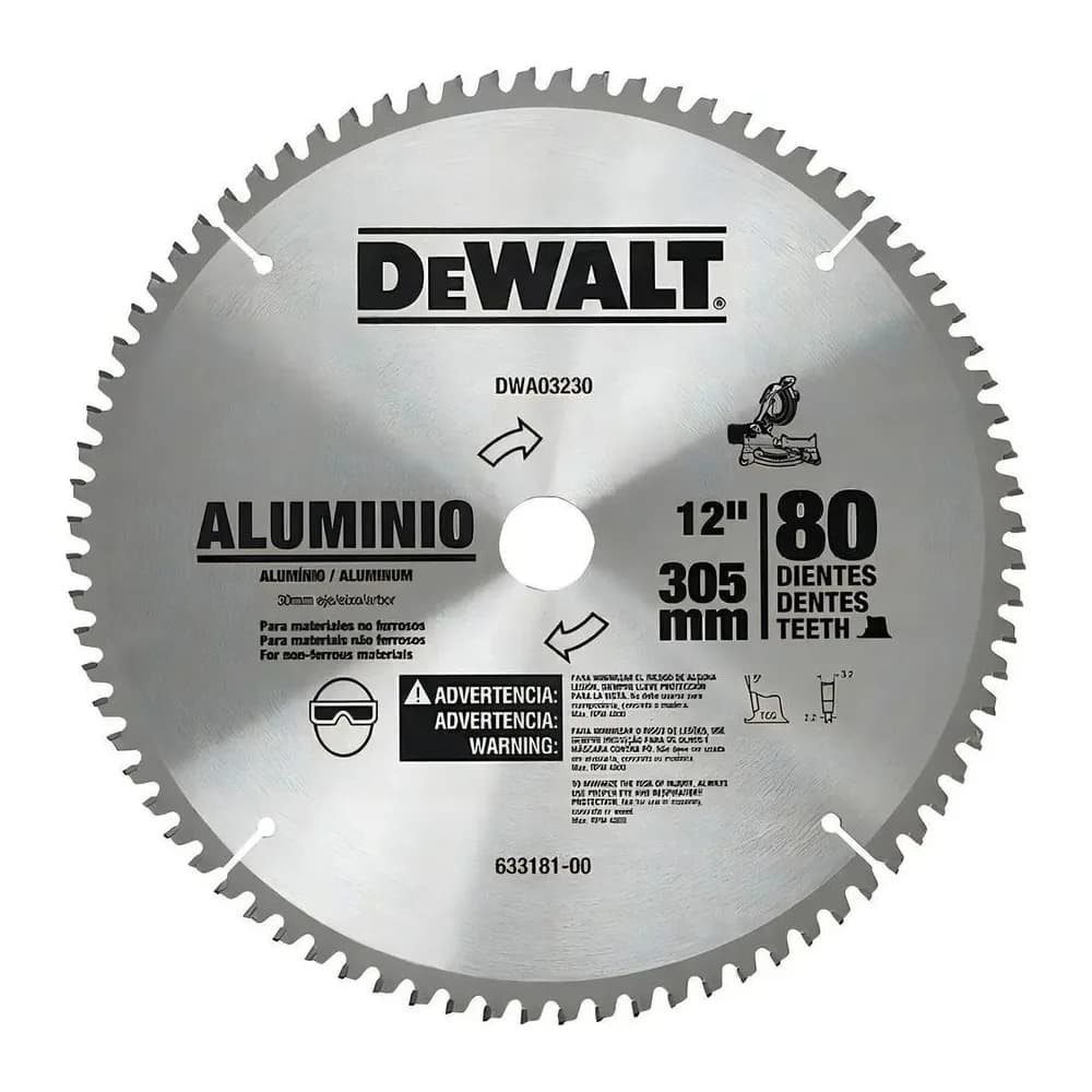 Disco de Serra Circular de 12 para Alumínio 80 T Dewalt – DWA03230