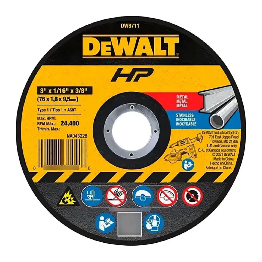 DISCO DE CORTE ABRAS.HP3 "X1/6"X3/8" 3 DW8711P3