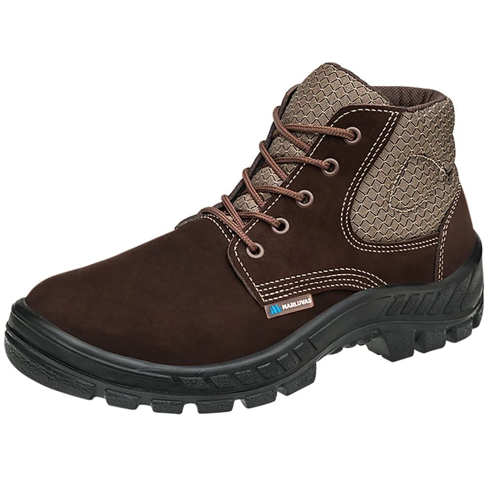 50B26-CB-BP, 38 BOTA C/ CADARCO BICO PLASTICO COURO NOBUCK CAFE 15/17 NEW PRIME SALTO NUBUCK