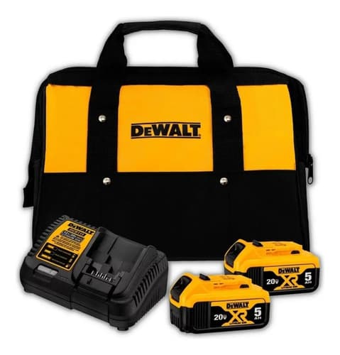 Kit Com 2 Baterias 5ah Dewalt Modelo Dcb205c2k 1 Carregador E 1 Bolsa Bivolt Amarelo