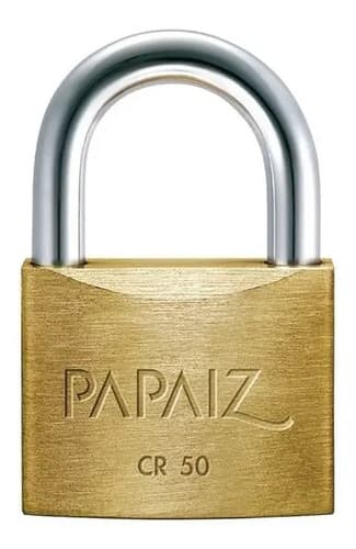 Cadeado Em Latão De Cr50 Com 2 Chaves Linha Clássica Papaiz Cor Dourado