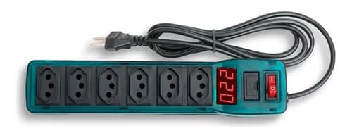 Régua Elétrica Medidor De Voltagem Profissional Cor Azul 127/220v 5