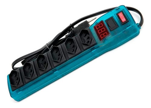 Régua Elétrica Medidor De Voltagem Profissional Cor Azul 127/220v 3