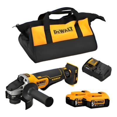 Esmerilhadeira Angular 115-125MM 20V Brushless Dewalt DCG413P2 Velocidade 9000RPM Amarelo 127/220V