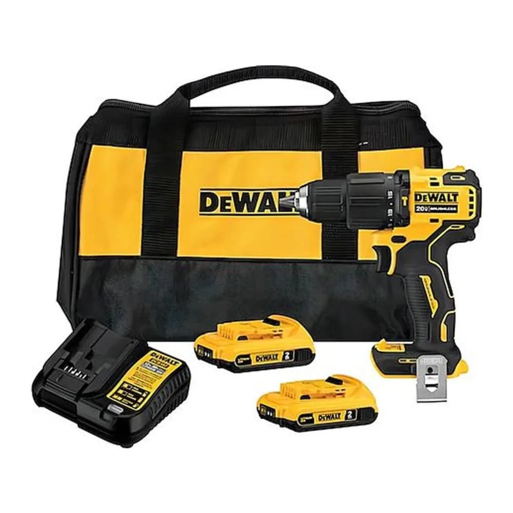 Parafusadeira e Furadeira com Impacto 13MM Dewalt Modelo DCD709D2 2 Baterias 1 Carregador Amarelo 20V
