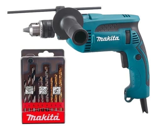 Furadeira Martelete Parafusadeira Elétrica De 13mm Makita Hp1640x2 680w + Accesorio Azul-turquesa 220v 5