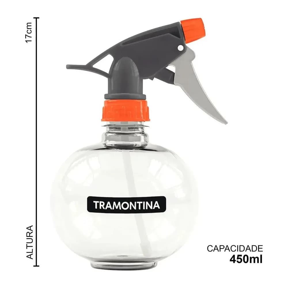 Pulverizador Borrifador Manual Pressão 450ML Tramontina Cor Transparente