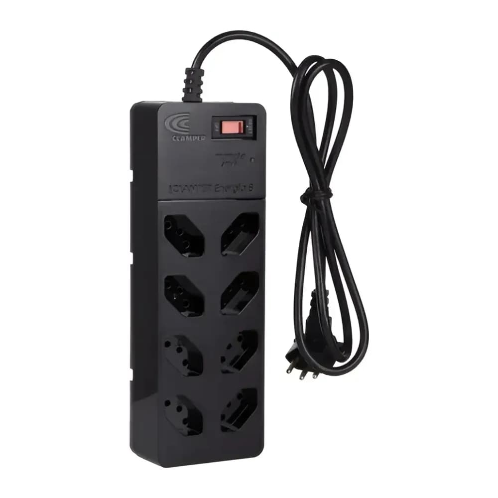 Filtro de Linha com Dps Iclamper Energia 8 Tomadas Régua com Tecnologia Lcf Preto 127/220V