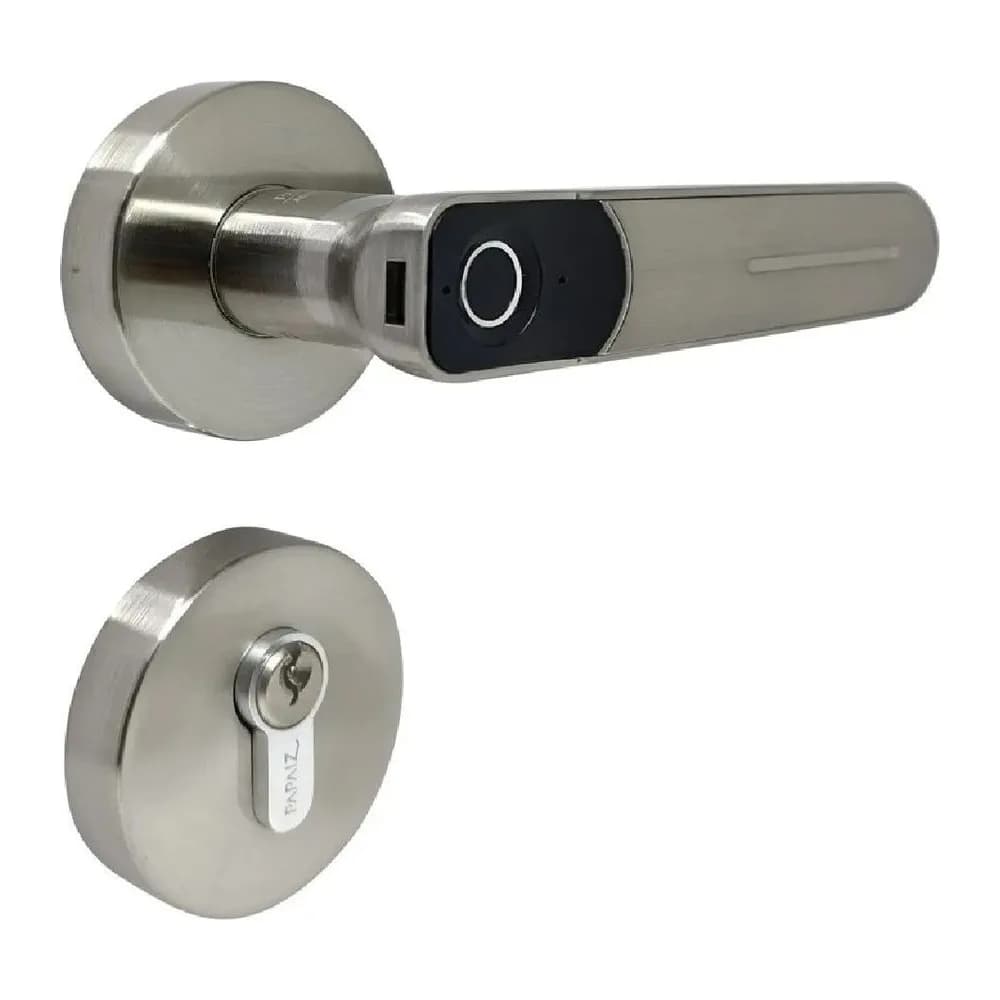 Fechadura Digital com Biometria SL135 Prata Papaiz Prata
