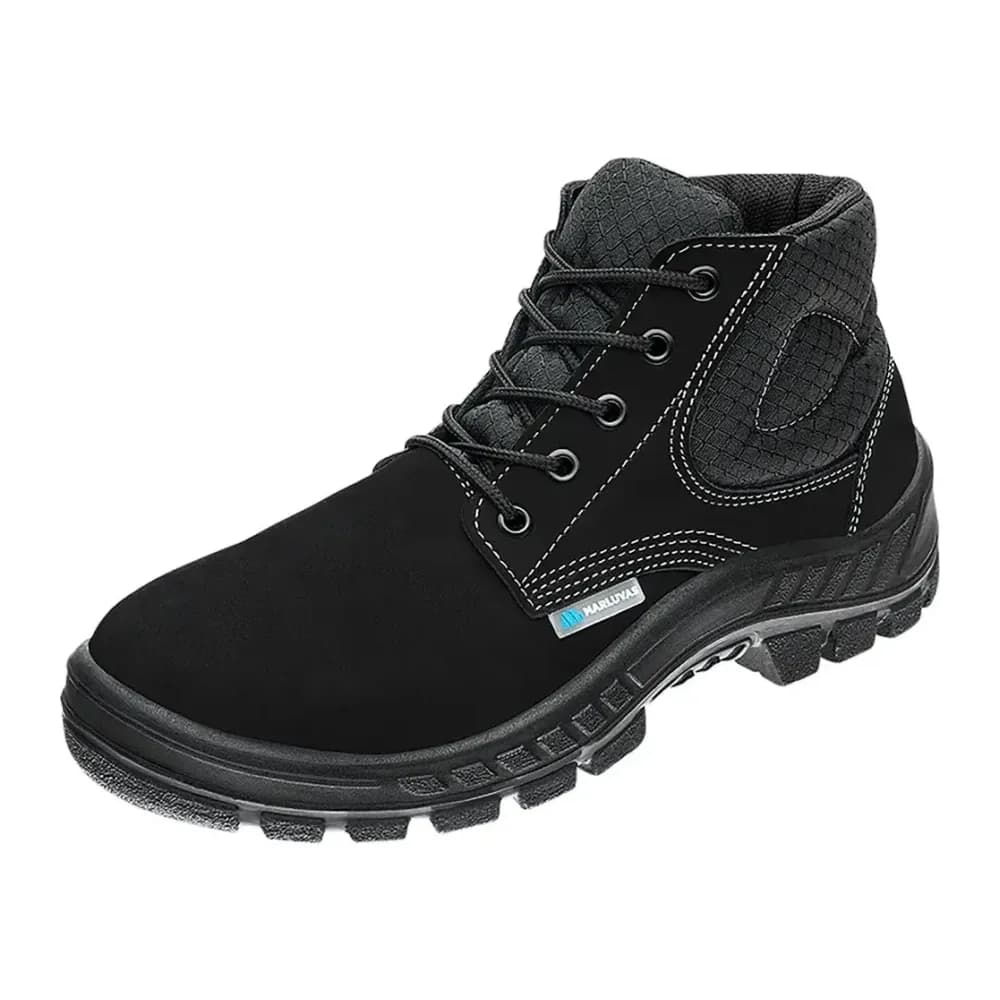 50B26-CB-BP, 41 BOTA C/ CADARCO BICO PLASTICO COURO NOBUCK PRETO 15/17 NEW PRIME SALTO NUBUCK