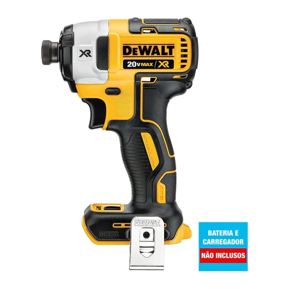 Parafusadeira de Impacto 1/4 À Bateria 20V Max (não Inclusa) Brushless Dewalt DCF887B-B3 Amarelo